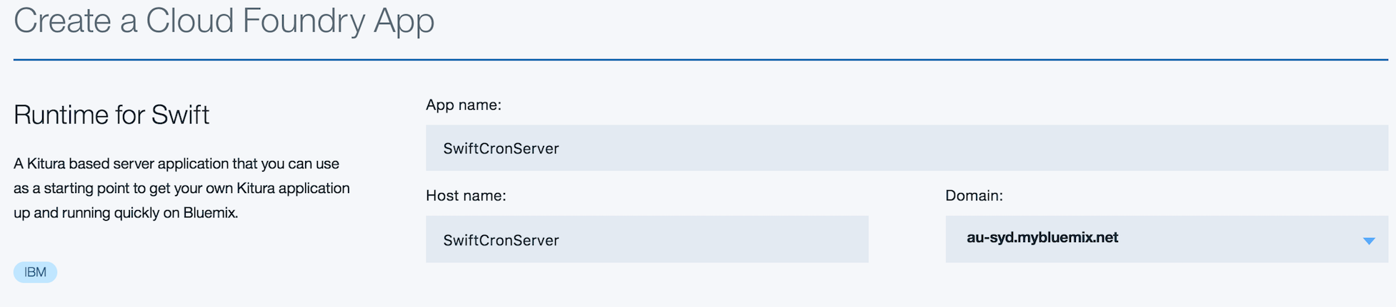 Create a Cloud Foundry App